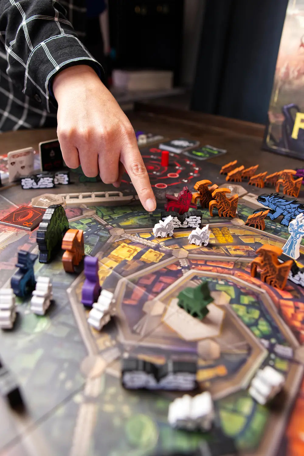 Hero board and command tiles during a game
